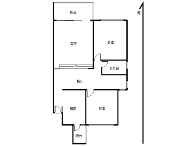 英伦名苑三期小区2室2厅1卫户型图1