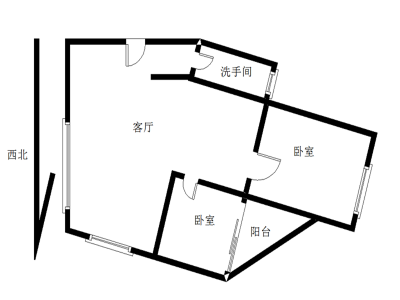 彩虹新都小区2室2厅1卫户型图2