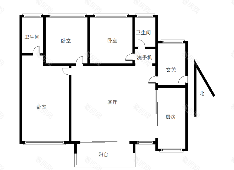 时代名著 3室2厅 96.33㎡ 满五年_时代名著二手房户型图片15