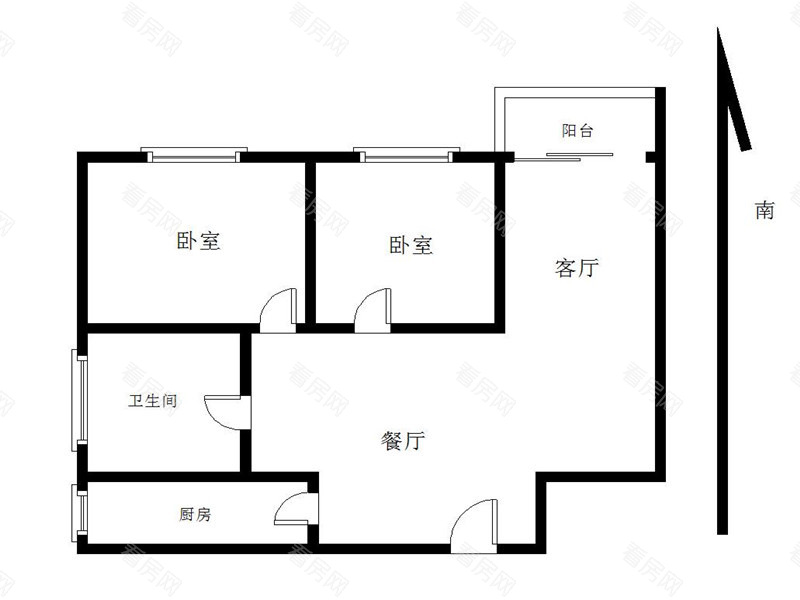 都市花园一期 2室2厅 64.9㎡ 满五年_都市花园一期二手房户型图片7