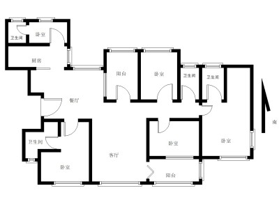 锦绣荣城小区5室2厅4卫户型图3