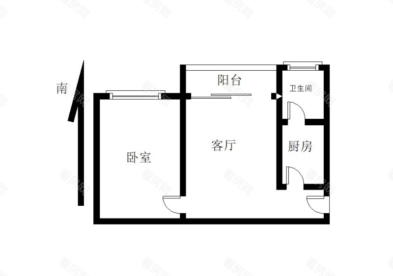 皇庭世纪小区1室1厅1卫户型图78