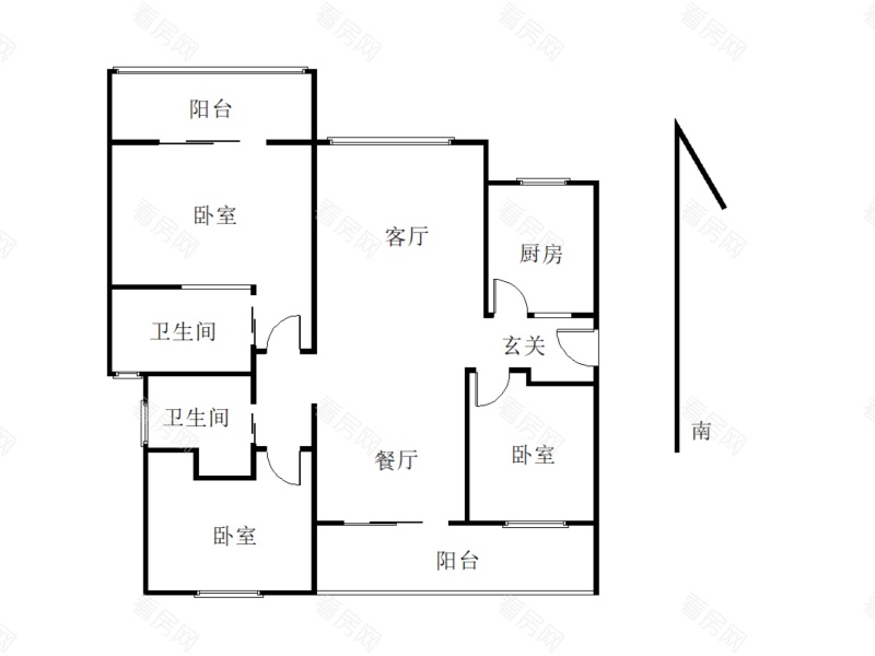 中珠上城二期小区3室2厅2卫户型图