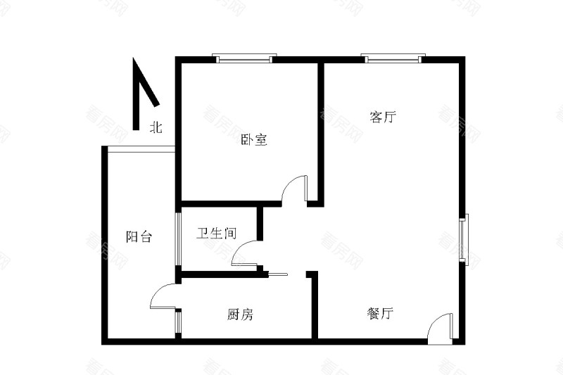 碧水岸小区1室2厅1卫户型图16