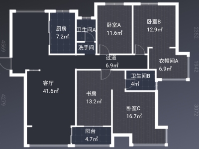 保利嘉福心语小区3室2厅2卫户型图1