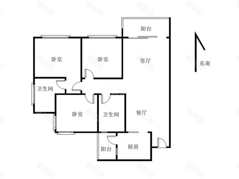 保利时代小区3室2厅2卫户型图34