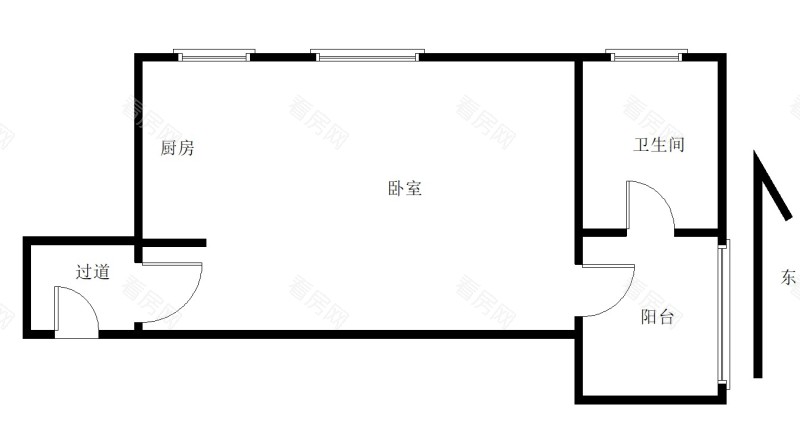 时代骄子大厦小区1室0厅1卫户型图4