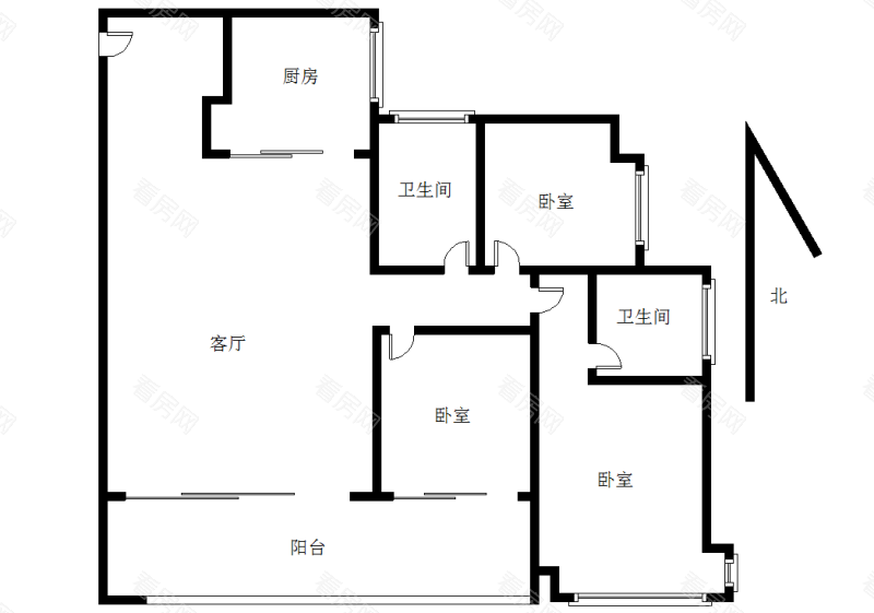 保利天悦BC区 3室2厅 125.15㎡ 精装_保利天悦BC区二手房户型图片15
