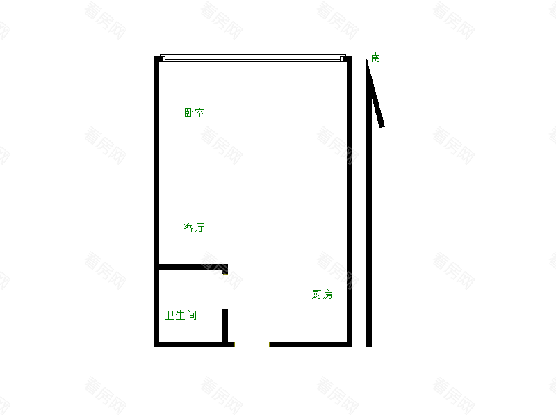 五岭国际芙蓉园 1室1厅 55㎡ 随时看房_五岭国际芙蓉园租房户型图片5