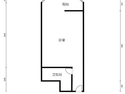 洪湖大厦小区1室0厅1卫户型图3