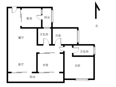 翡翠海岸小区3室2厅2卫户型图2