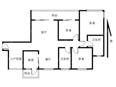 东城天樾小区3室2厅2卫户型图1