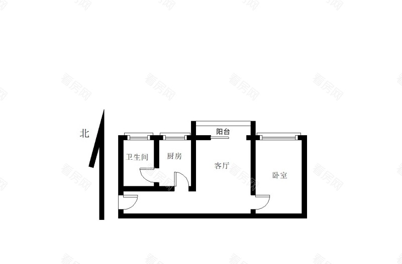 皇庭世纪小区1室1厅1卫户型图76