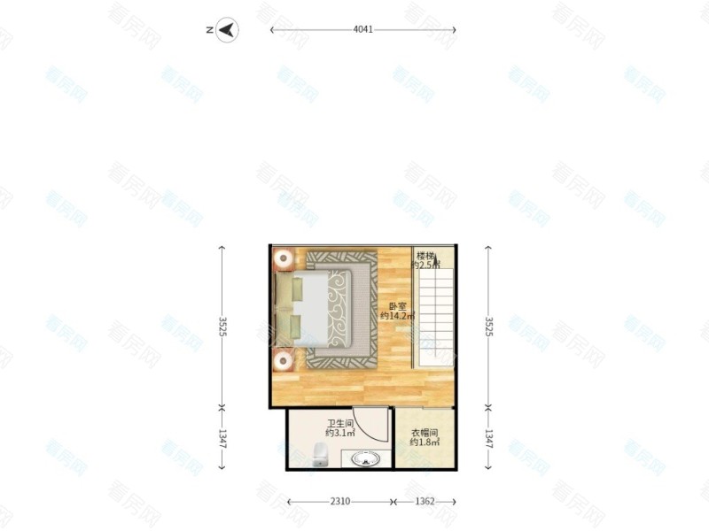 华发世纪城三期小区1室1厅2卫户型图10