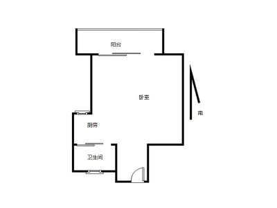新安湖花园三期小区1室0厅1卫户型图1