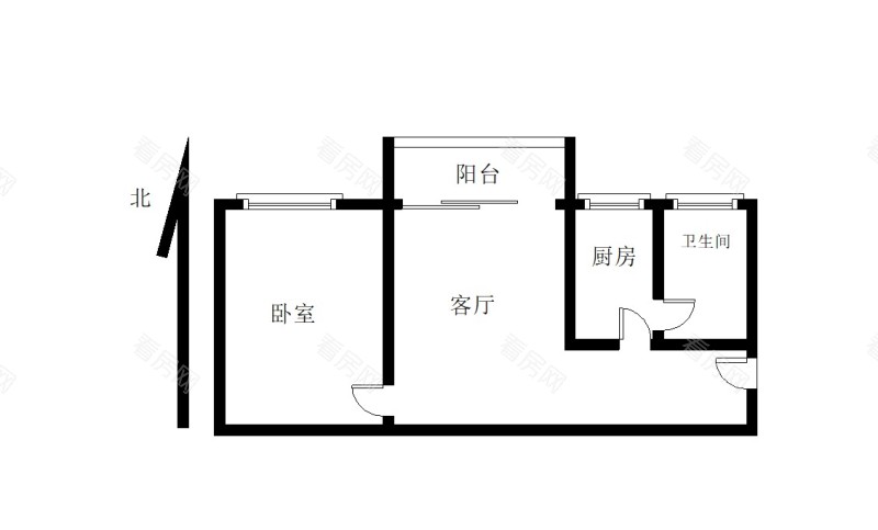 皇庭世纪小区1室1厅1卫户型图57