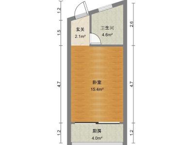 康乐大厦小区1室0厅1卫户型图1