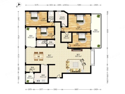 波托菲诺纯水岸九期小区4室2厅3卫户型图1