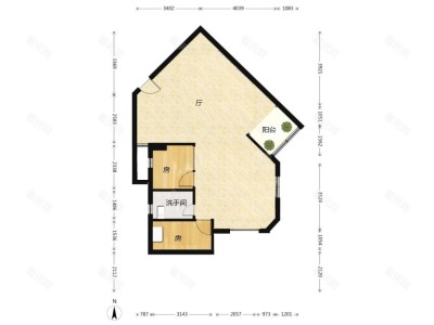 彩虹新都小区2室1厅1卫户型图3