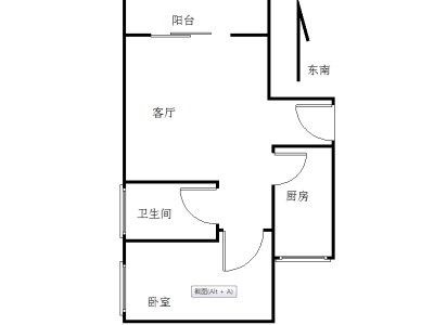 碧水岸小区1室1厅1卫户型图4