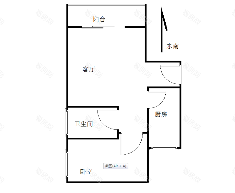 碧水岸小区1室1厅1卫户型图