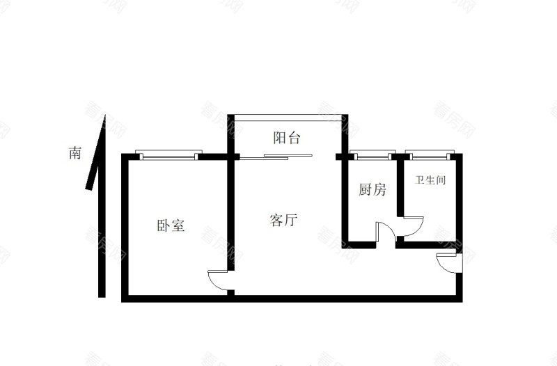 皇庭世纪小区1室1厅1卫户型图64