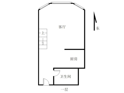 洪湖大厦小区1室1厅1卫户型图2