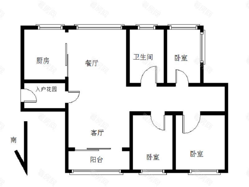 保利时代小区3室2厅1卫户型图19