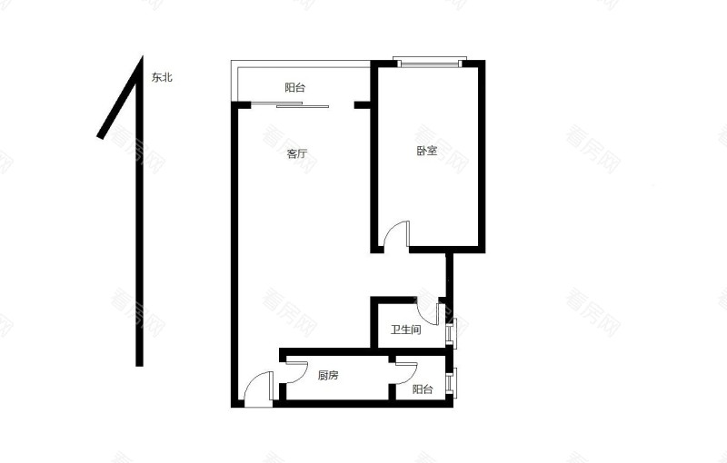 皇庭世纪小区1室1厅1卫户型图