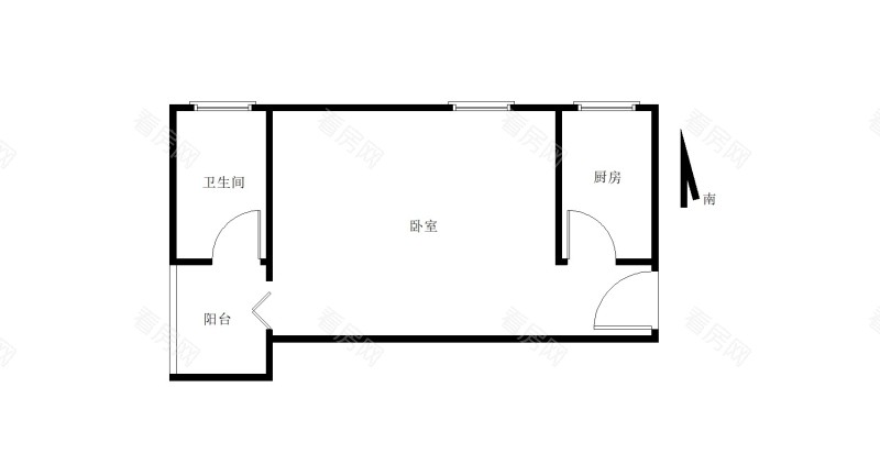 时代骄子大厦小区1室0厅1卫户型图5