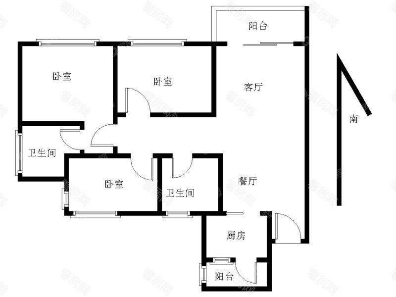 保利时代小区3室2厅2卫户型图13