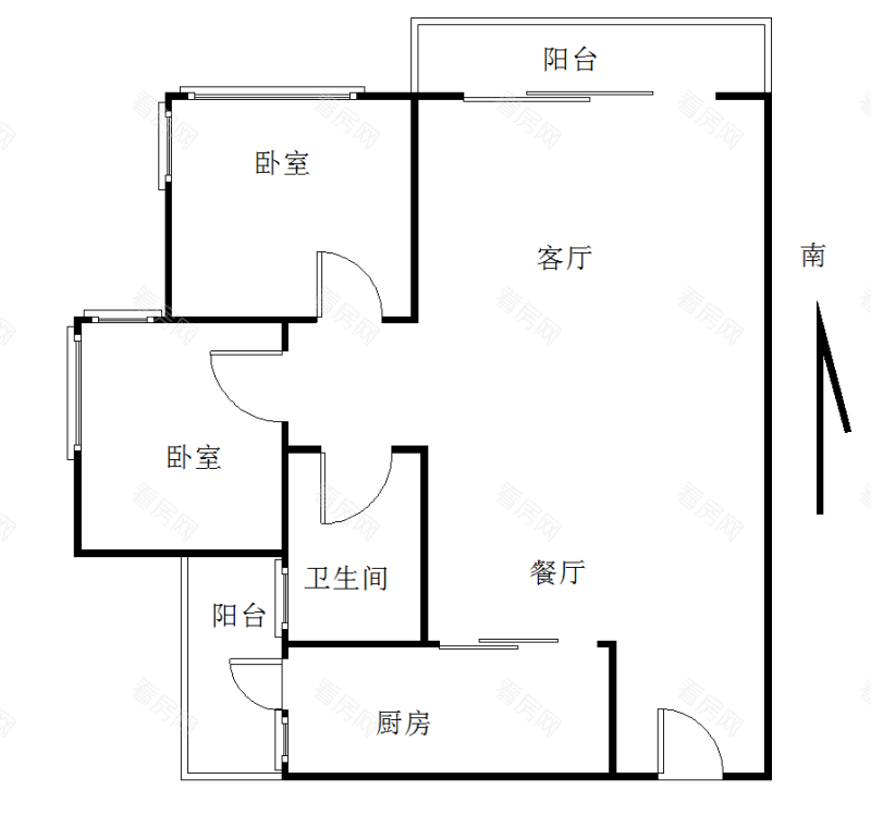 蓝湾半岛小区2室2厅1卫户型图13