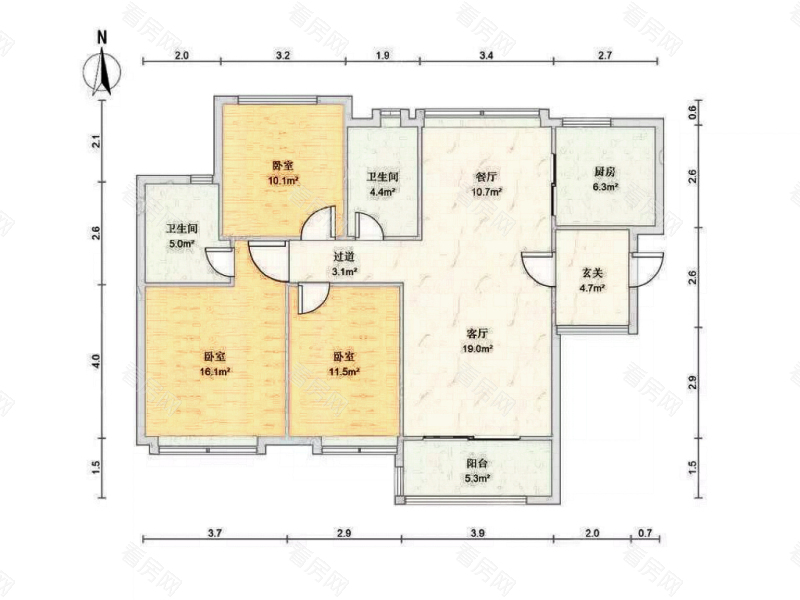 保利时代小区3室2厅2卫户型图24