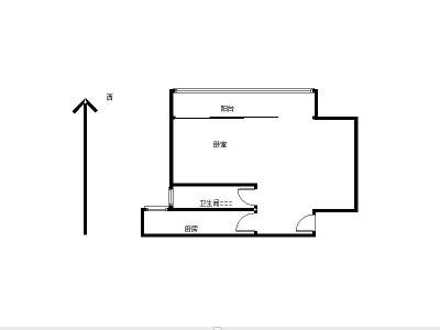 彩天名苑小区1室0厅1卫户型图3