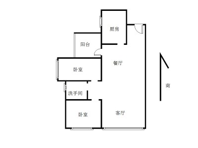 观山嘉苑小区2室2厅1卫户型图1