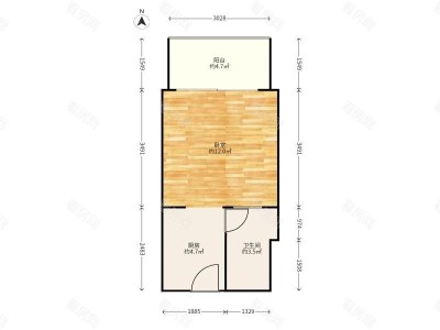 华欣小区小区1室1厅1卫户型图1