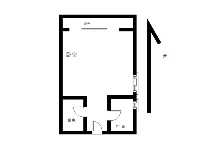 正邦岭秀城小区1室0厅1卫户型图4