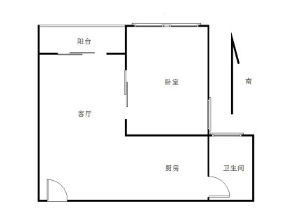 翠盈嘉园小区1室1厅1卫户型图2