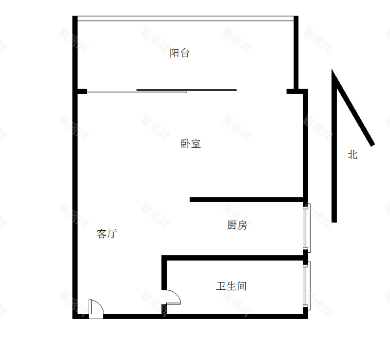悦万城 1室1厅 42㎡ 整租_悦万城租房户型图片9