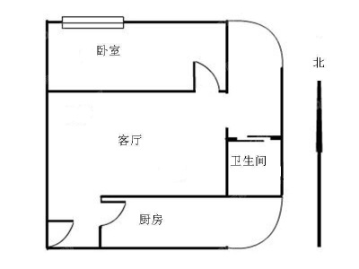 金丽豪苑小区1室2厅1卫户型图4