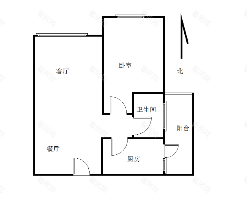 碧水岸小区1室2厅1卫户型图18