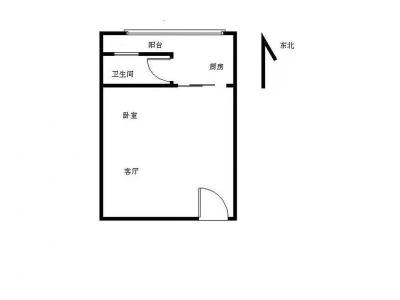 深意公寓小区1室1厅1卫户型图2