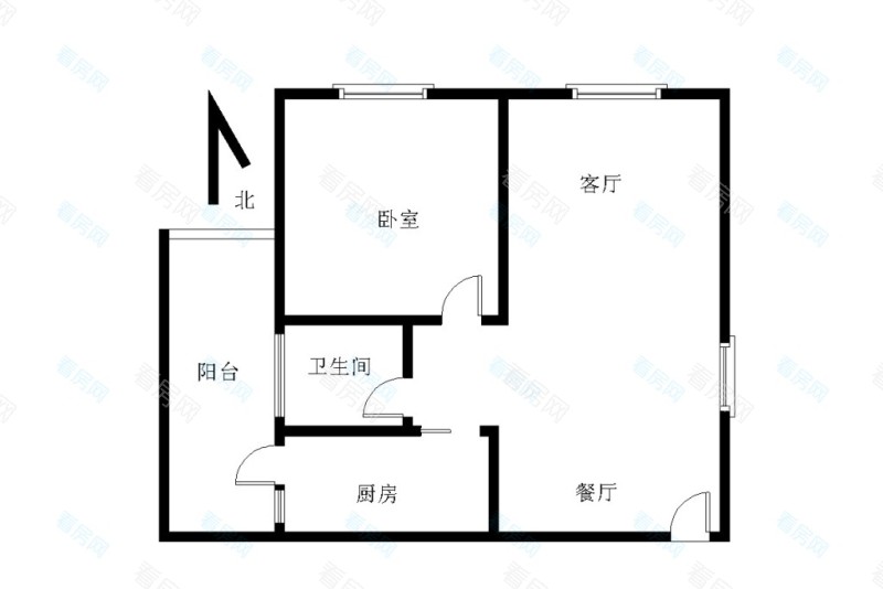 碧水岸小区1室2厅1卫户型图12