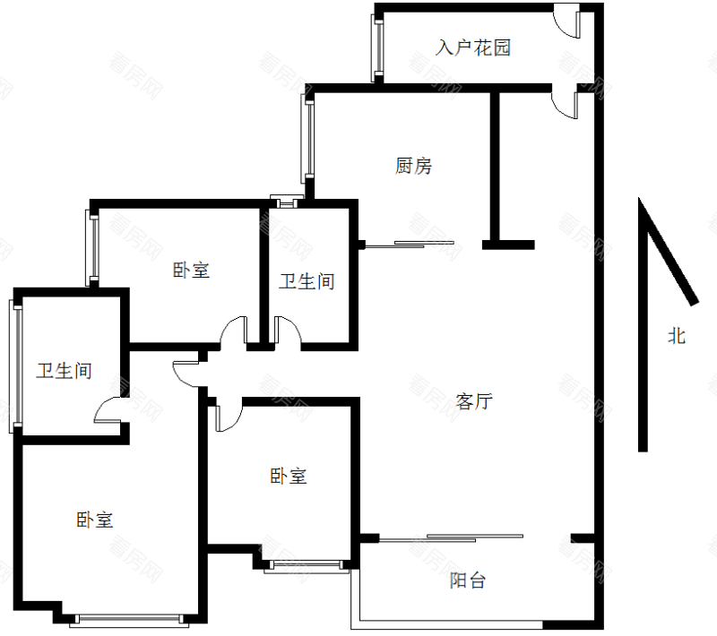 时代名著 3室2厅 112.55㎡ 满五唯一_时代名著二手房户型图片15