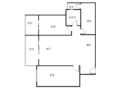 地铁金融城小区2室2厅1卫户型图2