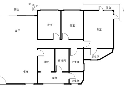 世界花园海华居小区3室2厅3卫户型图2