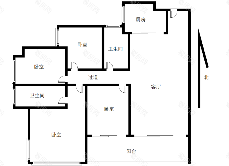 保利和悦滨江 4室2厅 147.99㎡ 精装_保利和悦滨江二手房户型图片13