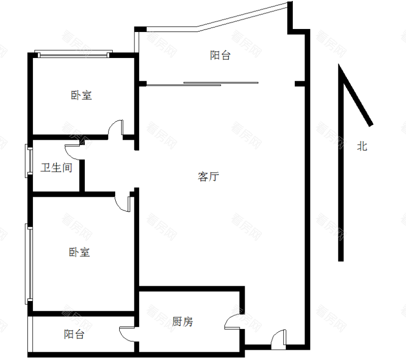 星晖园西区 2室2厅 92.99㎡ 满五唯一_星晖园西区二手房户型图片12