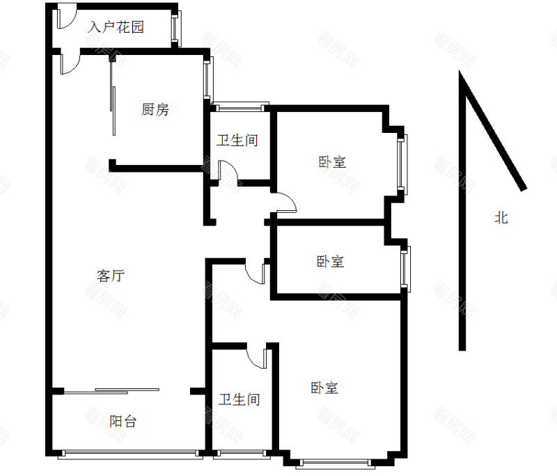 时代名著 3室2厅 95.85㎡ 满五唯一_时代名著二手房户型图片15