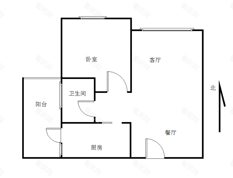 碧水岸小区1室1厅1卫户型图4